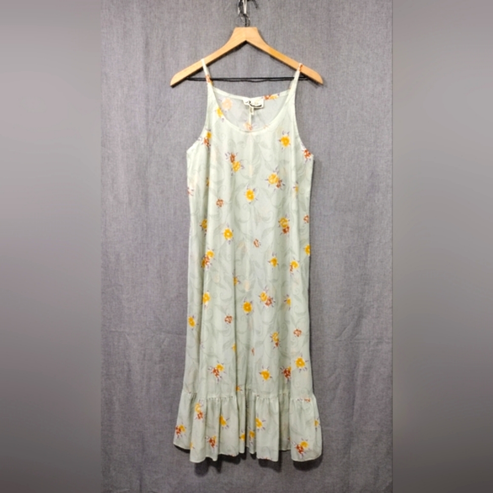 Vintage Mary Martin For Rainbow Of California Floral Dress Womens XL Cottagecore